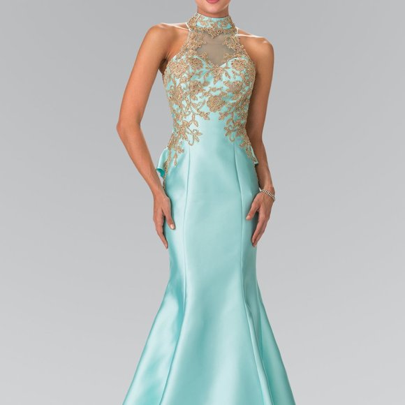 High Neck Mermaid Shape Evening Dress GSGL2280